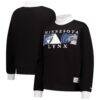 Minnesota Lynx New Era Women's Split Cropped Mock Neck Sweatshirt - Black - Front View