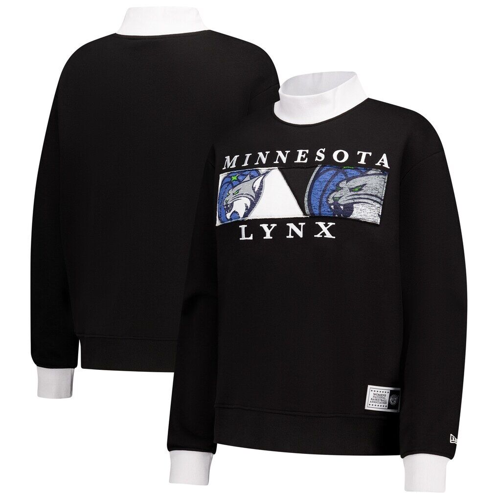 Minnesota Lynx New Era Women's Split Cropped Mock Neck Sweatshirt