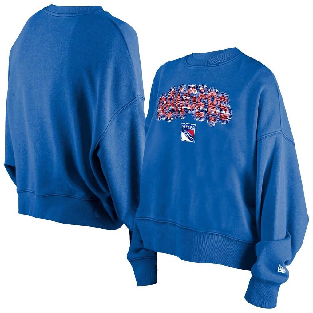New York Rangers New Era Girls Youth Flip Sequin Sweatshirt