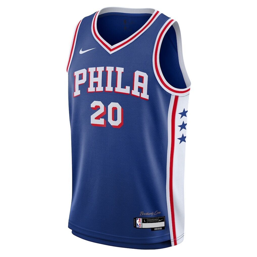 Jared McCain Philadelphia 76ers Nike Youth Swingman Jersey – Icon Edition – Royal