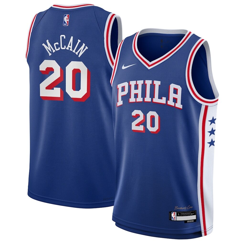 Jared McCain Philadelphia 76ers Nike Youth Swingman Jersey – Icon Edition – Royal