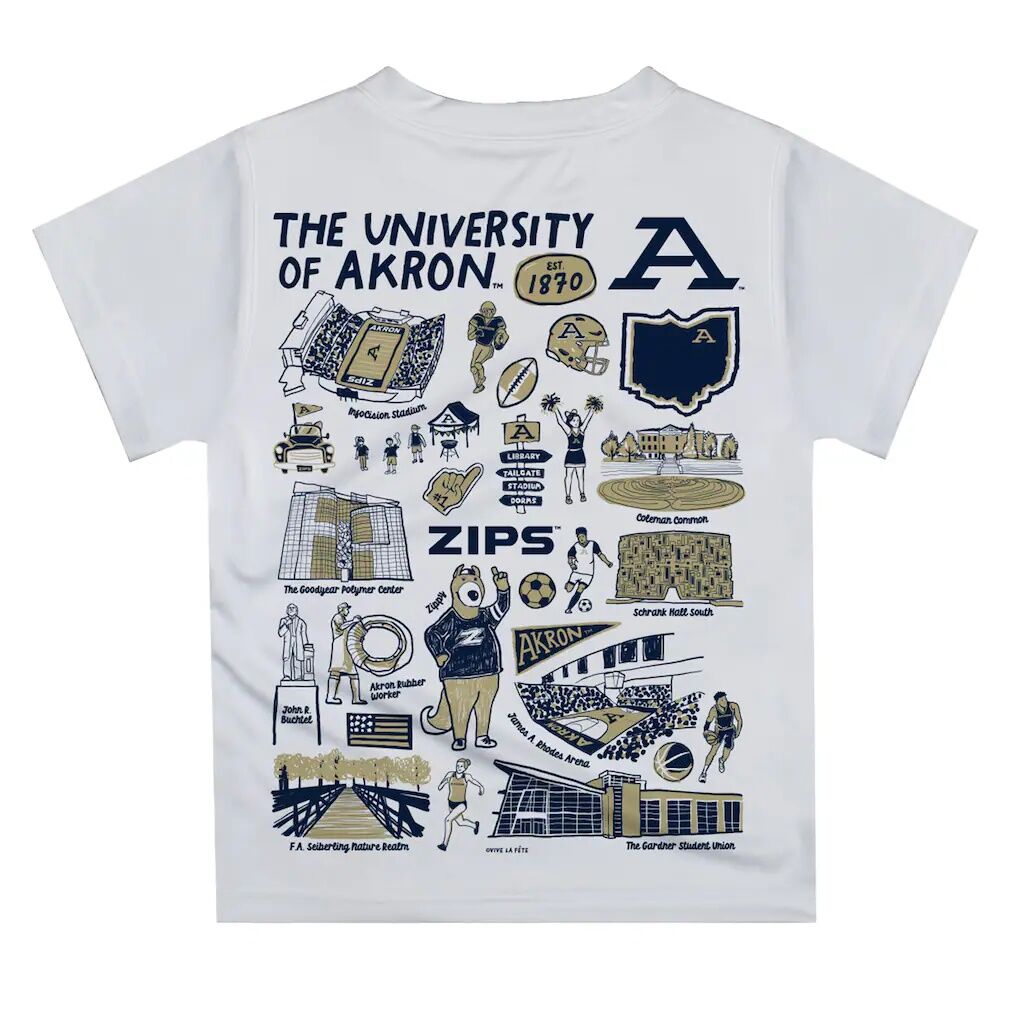 Akron Zips Vive La Fete Toddler Impressions Artwork T-Shirt