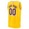 Los Angeles Lakers Fashion7 Youth Fast Break Custom Jersey - Gold - Detail View
