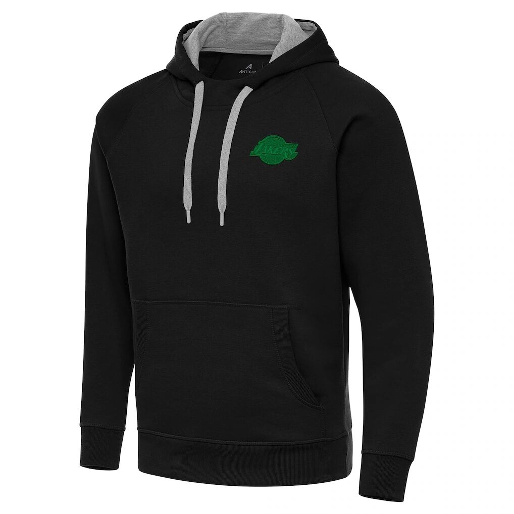Los Angeles Lakers Antigua St. Patrick's Day Victory Raglan Pullover Hoodie