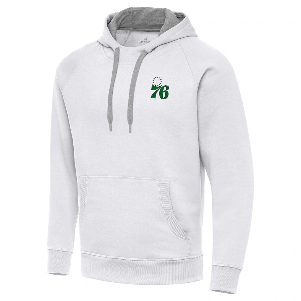 Philadelphia 76ers Antigua St. Patrick's Day Victory Raglan Pullover Hoodie