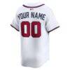 Atlanta Braves Nike Home Limited Custom Jersey - White - Detail View