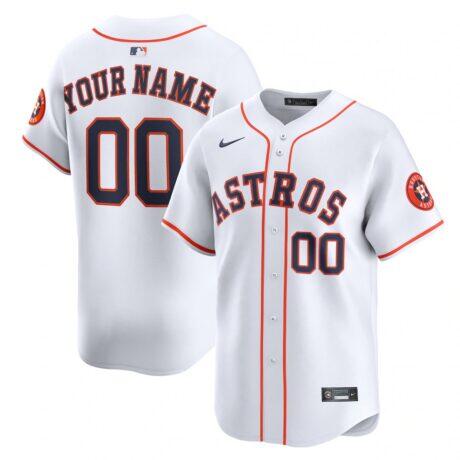 Houston Astros Nike Home Limited Custom Jersey - White - Front View