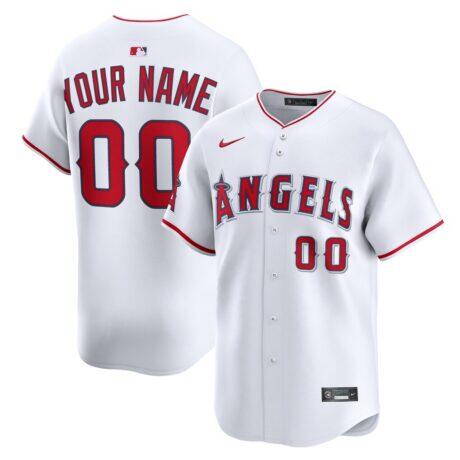 Los Angeles Angels Nike Home Limited Custom Jersey - White - Front View
