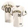 Milwaukee Brewers Nike Home Limited Custom Jersey - Cream - Front View