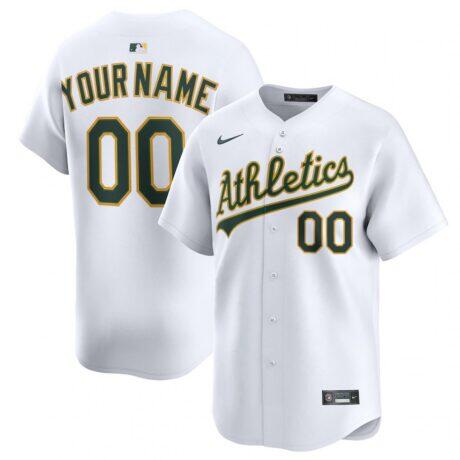 Athletics Nike Home Limited Custom Jersey - White - Front View