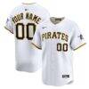 Pittsburgh Pirates Nike Home Limited Custom Jersey - White - Front View