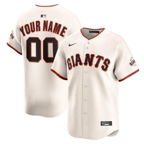 San Francisco Giants Nike Home Limited Custom Jersey - Cream - Front View