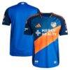 FC Cincinnati adidas 2025 Orange and Blue Legacy Kit Authentic Jersey - Blue - Side View