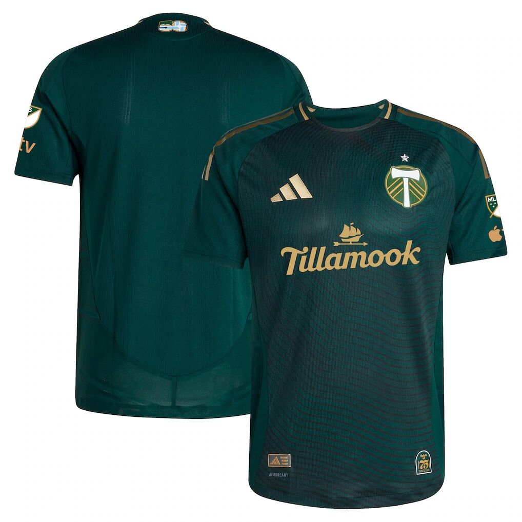 Portland Timbers adidas 2025 Forever Green & Gold Authentic Jersey