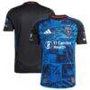 San Jose Earthquakes adidas 2025 Headliner Authentic Jersey - Black - Side View