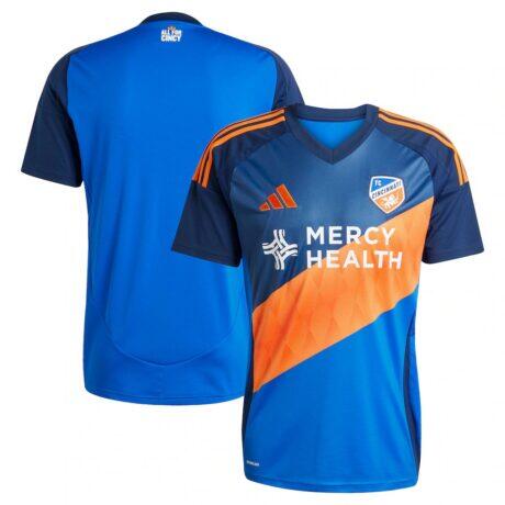FC Cincinnati adidas 2025 Orange and Blue Legacy Kit Replica Jersey - Blue - Side View