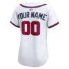Atlanta Braves Nike Women's Home Limited Custom Jersey - White - Side View