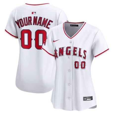 Los Angeles Angels Nike Women's Home Limited Custom Jersey - White - Front View