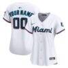 Miami Marlins Nike Women's Home Limited Custom Jersey - White - Front View