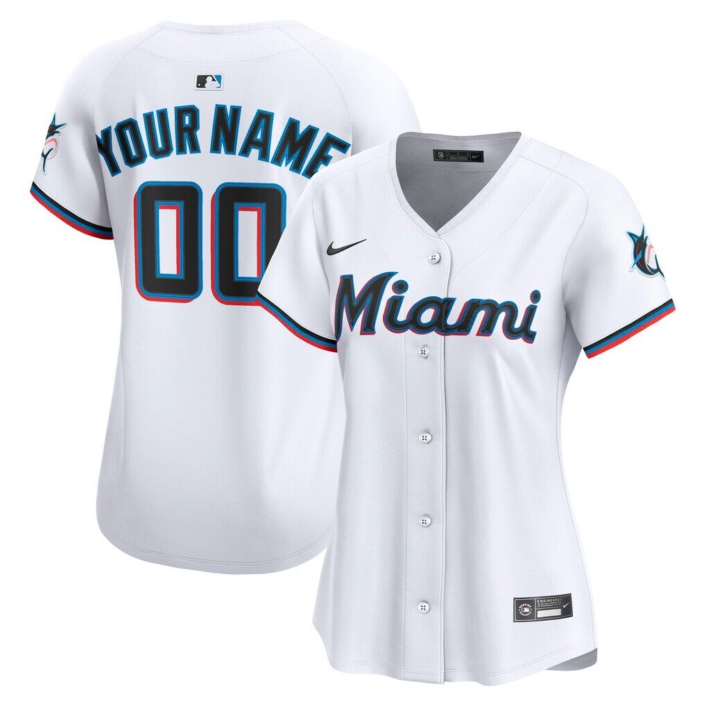 Miami Marlins Nike Women's Home Limited Custom Jersey