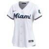 Miami Marlins Nike Women's Home Limited Custom Jersey - White - Side View