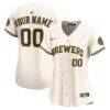 Milwaukee Brewers Nike Women's Home Limited Custom Jersey - Cream - Front View