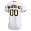 Pittsburgh Pirates Nike Women's Home Limited Custom Jersey - White - Detail View
