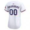 Texas Rangers Nike Women's Home Limited Custom Jersey - White - Detail View