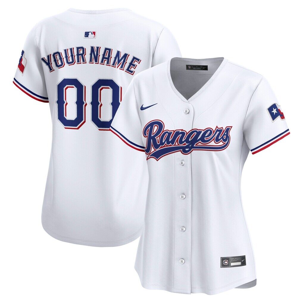 Texas Rangers Nike Women’s Home Limited Custom Jersey