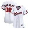 Washington Nationals Nike Women's Home Limited Custom Jersey - White - Front View