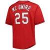 Mark McGwire St. Louis Cardinals Mitchell & Ness Big & Tall Cooperstown Mesh Batting Practice Jersey - Red - Detail View