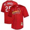 Mark McGwire St. Louis Cardinals Mitchell & Ness Big & Tall Cooperstown Mesh Batting Practice Jersey - Red - Front View