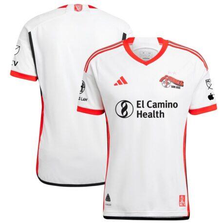 San Jose Earthquakes adidas 2025 The 50 Kit Authentic Jersey - White - Front View
