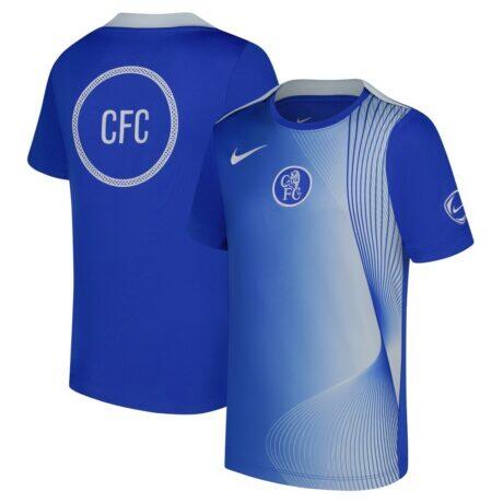 Chelsea Nike Youth 2025/26 Third Academy Pro Pre-Match Dri-Fit Top - Blue - Front View