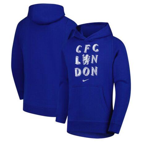 Chelsea Nike Youth Club Hoodie - Blue - Front View