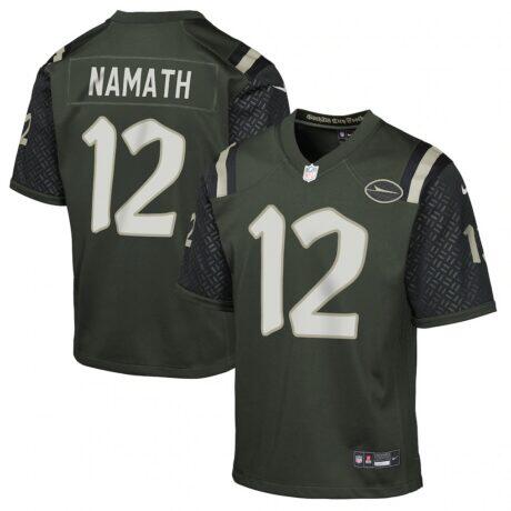Joe Namath New York Jets Nike Youth 2025 Rivalries Collection Retired Player Game Jersey - - Front View