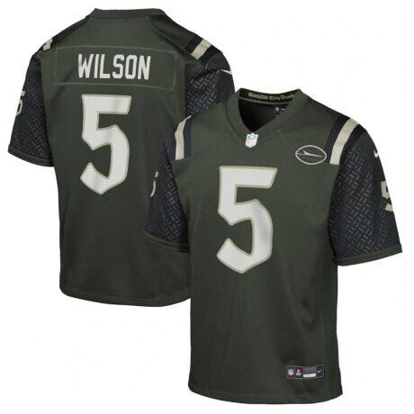 Garrett Wilson New York Jets Nike Youth 2025 Rivalries Collection Game Jersey - - Front View