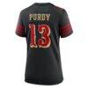 Brock Purdy San Francisco 49ers Nike Women's 2025 Rivalries Collection Game Jersey - Black - Detail View