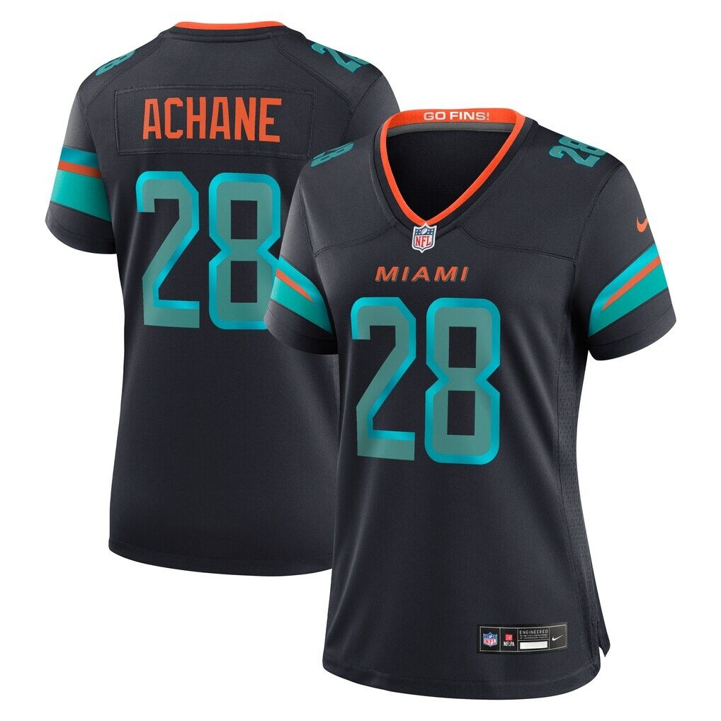 De'Von Achane Miami Dolphins Nike Women's 2025 Rivalries Collection Game Jersey - Pitch Blue