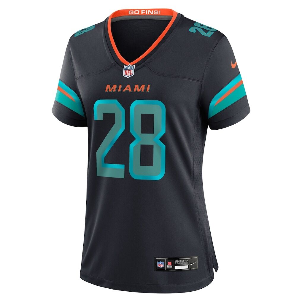 De'Von Achane Miami Dolphins Nike Women's 2025 Rivalries Collection Game Jersey - Pitch Blue