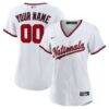 Washington Nationals Nike Women's Home Custom Replica 2.0 Jersey - White - Front View