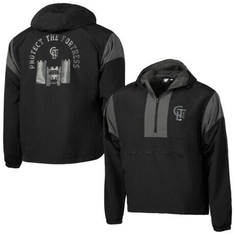 Charlotte FC Sport Design Sweden 2025 Jersey Hook Full-Zip Premium Anorak Hooded Jacket - Black - Front View