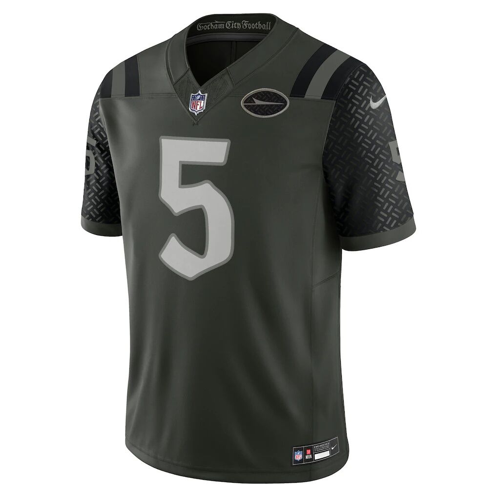 Garrett Wilson New York Jets Nike 2025 Rivalries Collection Stitched Limited Jersey - Gotham Green