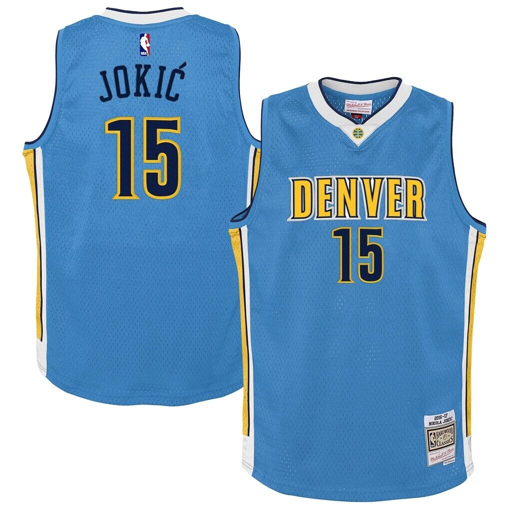 Nikola Jokic Denver Nuggets Mitchell & Ness Youth 2016/17 Hardwood Classics Swingman Jersey - Light Blue