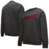 Chicago Bulls Hardwood Classics Blackout Collection Snow Washed Pullover Sweatshirt - Black - Front View