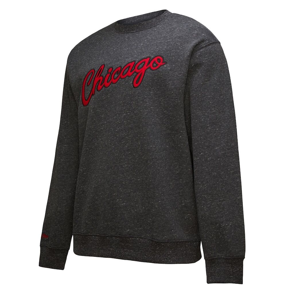 Chicago Bulls Hardwood Classics Blackout Collection Snow Washed Pullover Sweatshirt