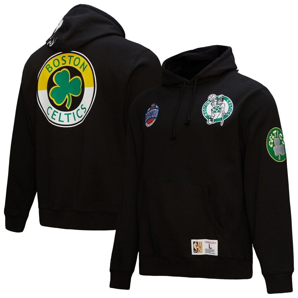 Boston Celtics Mitchell & Ness Hardwood Classics Blackout Collection Pullover Hoodie