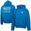 Charlotte FC Hometown Oversized Raglan Pullover Hoodie - Blue - Front View