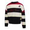 Atlanta Braves Mitchell & Ness Women's Cooperstown Collection Blocked Fleece Pullover Sweatshirt- Red/Black - - Side View