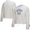 Houston Astros Mitchell & Ness Women's Cropped Toggle Pullover Sweatshirt - - Front View